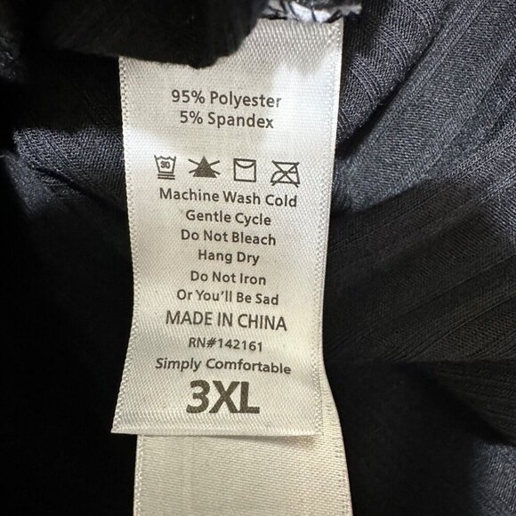 Lularoe Chelsea Women Plus Size 3XL Black Ribbed Short Sleeve T-Shirt Dress -NWT - Picture 9 of 10